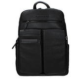 Piquadro Black Leather Backpack