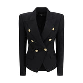 Balmain Zwarte Wollen Oversized Blazer