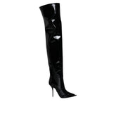 Dolce & Gabbana Black Leather Over The Knee