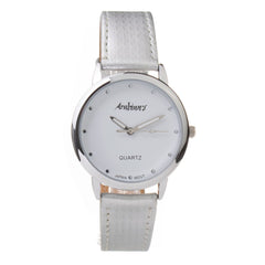 ARABIANS Silberne Leder-Armbanduhr