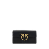 PINKO Black Calf Leather Bos Taurus Shoulder Bag