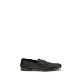 Prada Black Calf Leather Bos Taurus Slip-On Loafers