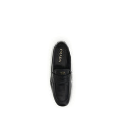 Prada Black Calf Leather Bos Taurus Slip-On Loafers