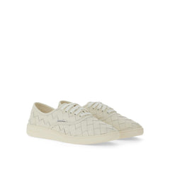 Bottega Veneta Weiße Low-Top-Sneakers aus Kalbsleder
