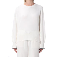 Brunello Cucinelli Weißer Kaschmirpullover