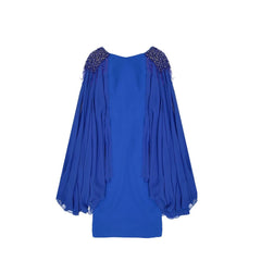 IVAN MONTESI Cocktailkleid aus blauem Acetat
