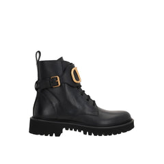 Valentino Garavani Black Calfskin Lace-Up Boots