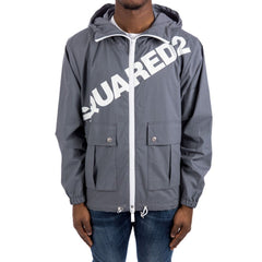 Dsquared² Graue Baumwoll-Shell-Jacke