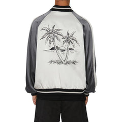 Palm Angels Graue Bomberjacke aus Azetat