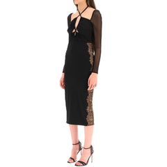 Self-Portrait schwarzes Polyester-Cocktailkleid