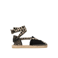 Stella McCartney Schwarze Espadrilles aus Leinen