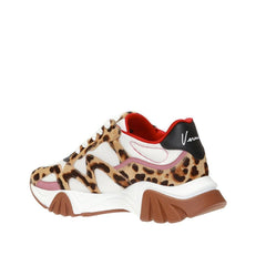 Versace Chunky-Sneakers aus beigem Leder