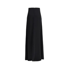 Valentino Garavani Black Silk Long Skirt