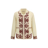 Baziszt Beige Hemp Pattern Shirt