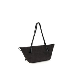 Balmain Black Raffia Shoulder Bag