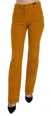 Costume National Orange High Waist Straight Stoffhose