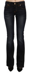 John Galliano Blue Washed Mid Waist Regular Leg Boot Cut Jeans