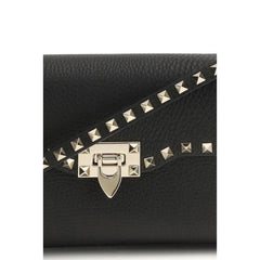 Valentino Garavani Black Calf Leather Bos Taurus Shoulder Bag
