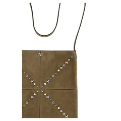 Valentino Garavani Beige Calf Leather Bos Taurus Shoulder Bag