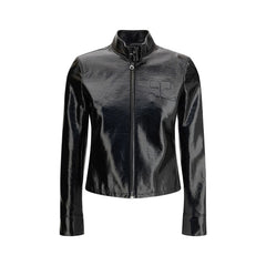 Courrèges Schwarze Baumwoll-Full-Length-Jacke