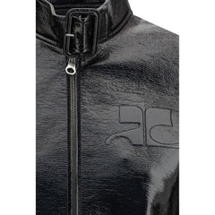 Courrèges Schwarze Baumwoll-Full-Length-Jacke