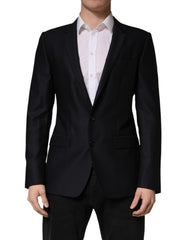 Dolce & Gabbana Schwarzer MARTINI Einreihiger Jackett Blazer