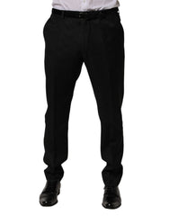 Dolce & Gabbana Schwarze Business-Hose aus Wolle mit schmalem Bein