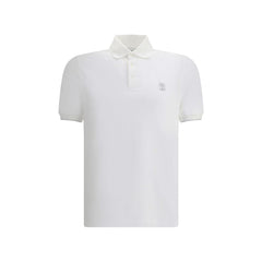 Brunello Cucinelli White Cotton Polo Shirt