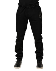 Dolce & Gabbana Schwarze Skinny Jeans für Herren mit Heiligem Herzen