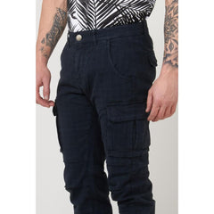 Gas Blue Cotton Cargo Pants