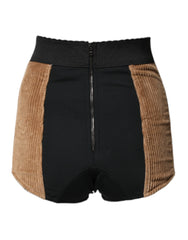 Dolce & Gabbana Braune High-Waist Hot Pants Shorts aus Baumwolle