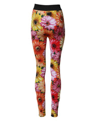 Dolce & Gabbana Leggings mit mehrfarbigem Blumenmuster und Stretchbund