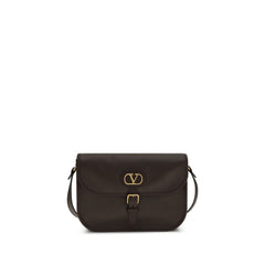 Valentino Garavani Brown Calf Leather Bos Taurus Shoulder Bag