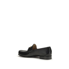Valentino Garavani Black Calf Leather Bos Taurus Slip-On Loafers