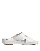 Dolce & Gabbana Weiße DG Cutout Slides Pantoletten Slipper Schuhe