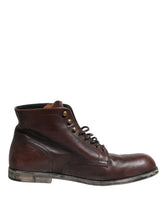 Dolce & Gabbana Braune Schnürstiefeletten Herrenschuhe