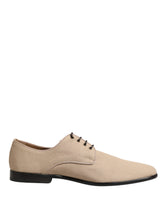 Dolce & Gabbana Beige Canvas Derby Schnürschuhe Herren