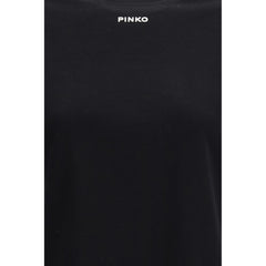 PINKO Black Cotton T-Shirt