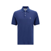 Brunello Cucinelli Blue Cotton Polo Shirt