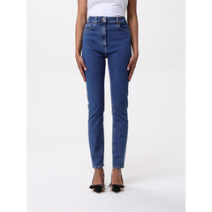 Elisabetta Franchi Blauwe Denim Jeans met Hoge Taille