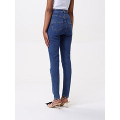 Elisabetta Franchi Blauwe Denim Jeans met Hoge Taille