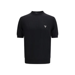 Prada T-Shirt aus schwarzer Fleece-Wolle
