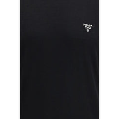 Prada T-Shirt aus schwarzer Fleece-Wolle