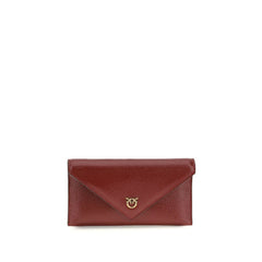 PINKO Bordeaux-farbene Kalbsleder-Clutch aus Bos Taurus