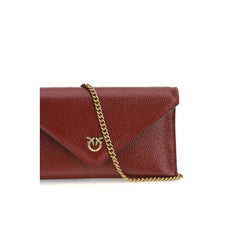 PINKO Bordeaux-farbene Kalbsleder-Clutch aus Bos Taurus
