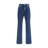 Balmain Blue Cotton Straight-Leg Jeans