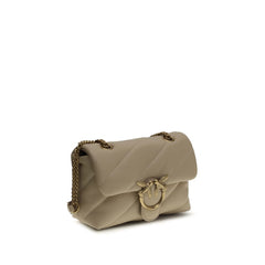 PINKO Beige Calf Leather Bos Taurus Shoulder Bag