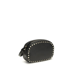Valentino Garavani Black Calf Leather Bos Taurus Shoulder Bag