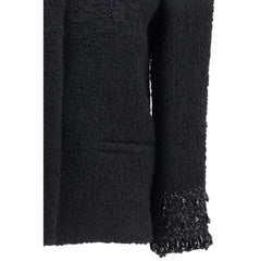Valentino Garavani Black Wool Biker Jacket