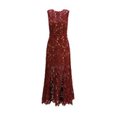 Self-Portrait Bordeaux Polyester Cocktail Dress